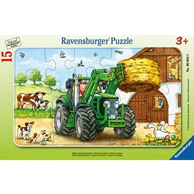 Abbildung von Ravensburger Kinderpuzzle 06044 Traktor auf dem Bauernhof Rahmenpuzzle für Kinder ab 3 Jahren, mit 15 Teilen