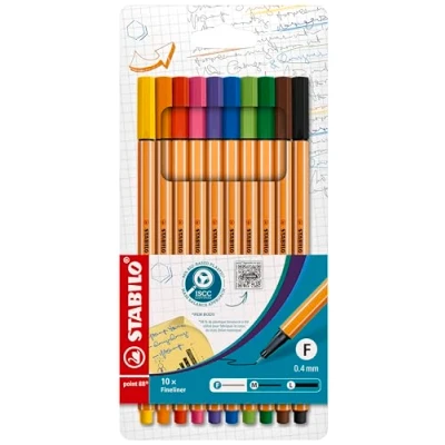 Abbildung von Fineliner STABILO point 88 10er Pack Standardfarben