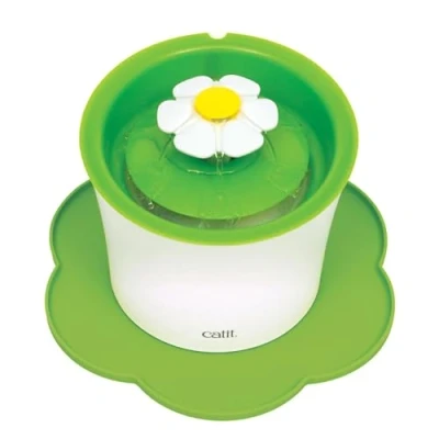 Abbildung von Catit Silikonmatte in Blumenform, wasserdichte Unterlage für Trinkbrunnen, 30cm, grün, 1 Stück (1er Pack)
