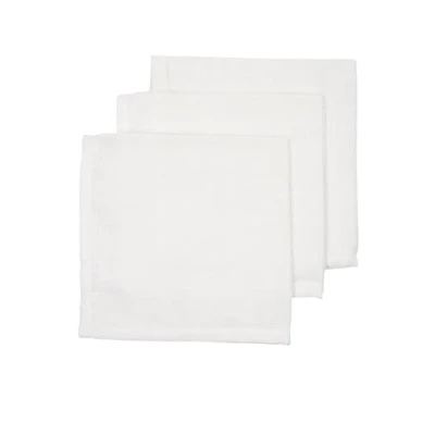 Abbildung von Meyco 457000 3er Set Musselinhandtücher aus 100% Baumwolle Weiß 30 x cm