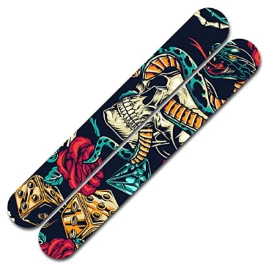 Abbildung von Finest Folia Fahrrad Kettenstreben Schutz Aufkleber Folie Lackschutz R160 (23 Skulls and Snakes)