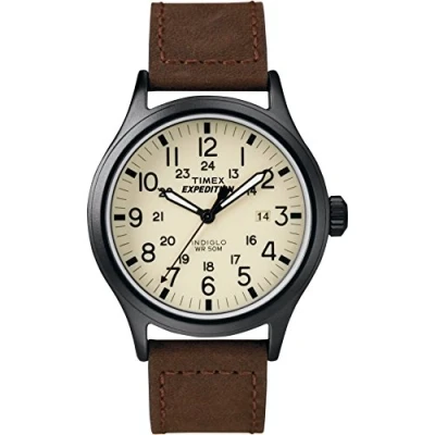 Abbildung von Timex Herren Analog Quarz mit Leder Armband T49963