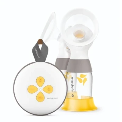 Abbildung von Medela Swing Maxi elektrische Doppelpumpe Über USB aufladbar Mehr Milch in kürzerer Zeit Mit PersonalFit Flex Brusthauben und 2 Phasen Expression Technologie, 1 Stück (1er Pack)