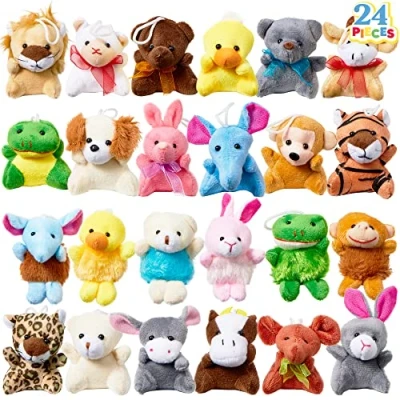 Abbildung von JOYIN 24 Pack Mini Plüsch Kinder, Plüschtiere, Kuscheltier, Kuscheltier Klein Kinderparty Geschenk Spielzeug Set Mitgebsel, Schule Preis, tombola preise, Kleine Geschenke für Kinder