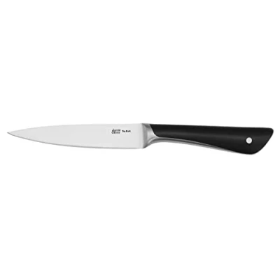 Abbildung von Jamie Oliver by Tefal K26709 Universalmesser 12 cm, hohe Schneideleistung, Küchenmesser mit unverwechselbarem Design, widerstandsfähige und langlebige Klingen, Edelstahl, schwarz