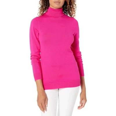 Abbildung von Amazon Essentials Damen Leichter, Langärmeliger Rollkragenpullover, Klassischer Schnitt (Erhältlich In Übergröße), Kräftiges Rosa, M