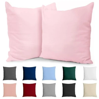 Abbildung von Dreamzie Kissenbezug 50x50 Baumwolle Renforcé (2er Set) Rosa Dicht gewebt mit 57 Fäden/cm² Kissenhülle cm Oeko Tex Zertifiziert