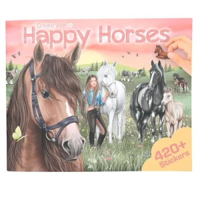 Abbildung von Depesche 13586 Create Your Happy Horses Stickerbuch mit 24 Hintergrundseiten zum Gestalten eigener Pferde Welten, inkl. 6 Stickerbogen