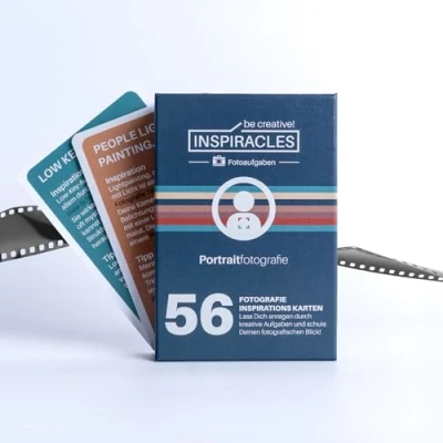 Abbildung von Fotoaufgaben Portraitfotografie Menschen fotografieren für Einsteiger, Inspiration mit 56 Aufgabenkarten fürs Fotoshooting, Edition Porträtfotografie