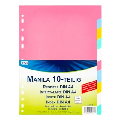Abbildung von TSI 64510 Register aus stabilem Manila Karton 10 teilig, Taben