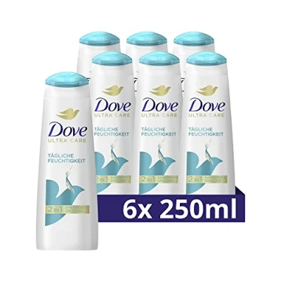 Abbildung von Dove 2in1 Shampoo &amp; Spülung tägliche Feuchtigkeitspflege intensive Pflege für geschmeidiges Haar 250 ml 6 Stück