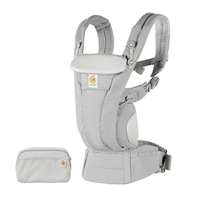 Abbildung von Ergobaby Omni Dream Babytrage für Neugeborene ab Geburt bis 20,4kg, 4 Positionen SoftTouch Cotton Ergonomische Babybauchtrage Rückentrage Baby Tragetasche (Pearl Grey)