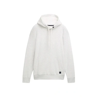 Abbildung von TOM TAILOR Herren Hoodie Sweatshirt mit Logo Strickerei, 30469 Offwhite Melange, M