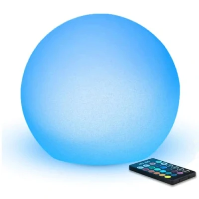 Abbildung von Mr.Go 6&quot; LED Licht Kugel Lampe, Dimmbar Nachtlicht Sphäre Lampe mit Fernbedienung, 16 Lichtfarben, RGB Farbwechsel Kugelleuchte, Wiederaufladbare Batterie Stimmungslicht for Schlafzimmer