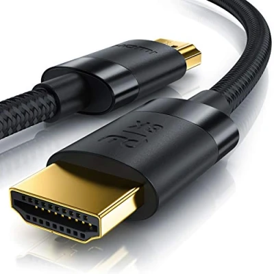 Abbildung von CSL 8K / 4K HDMI Kabel 2.1/2.0 0,5m @ 60Hz 120Hz 240Hz 48 Gbit/s 3D Ultra High Speed mit Ethernet TV Blu ray PS5 Xbox Series X Switch schwarz 0,5 Meter