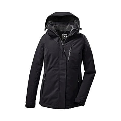 Abbildung von Killtec Damen Outdoorjacke Funktionsjacke mit abzippbarer Kapuze KOW 140 WMN Jckt wasserdicht, Winddicht, atmungsaktiv 00200 schwarz 40