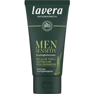 Abbildung von lavera Men sensitiv Feuchtigkeitscreme für empfindliche Haut sanft &amp; erfrischend hilft bei Juckreiz vegan Naturkosmetik 50 ml