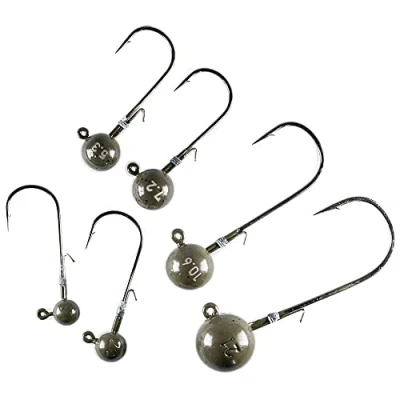 Abbildung von Tungsten Jigköpfe, LMAB bleifreie Jig Haken Set, für Gummifische &amp; Gummiköder, zum Angeln auf Barsch, Zander Hecht, alle Größen und Gewichte (Hakengröße 3/0, 5,3 Gramm)