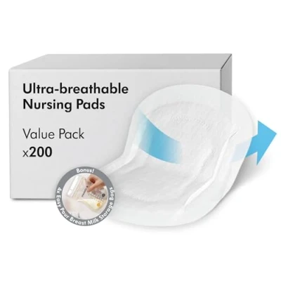 Abbildung von Medela Ultra atmungsaktive, Einweg Stilleinlagen Hochgradig saugfähig Diskretes Design für hohen Tragekomfort 200er Pack