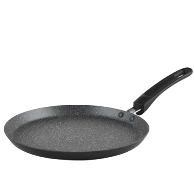 Abbildung von Russell Hobbs RH02852EU7 Metallic Marble 25 cm Crêpe Pfanne Antihaft Pfannkuchenpfanne, flache Omelett /Eierpfanne, Induktionsherd geeignet, weicher Griff, Kochgeschirr aus geschmiedetem Aluminium