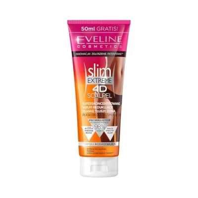Abbildung von Eveline Cosmetics Slim Extreme 4D Hochkonzentriertes Fettabbau Serum mit SCALPEL SHAPE DESIGNER Technologie, Liposom verkapselter Koffein Komplex 250ml