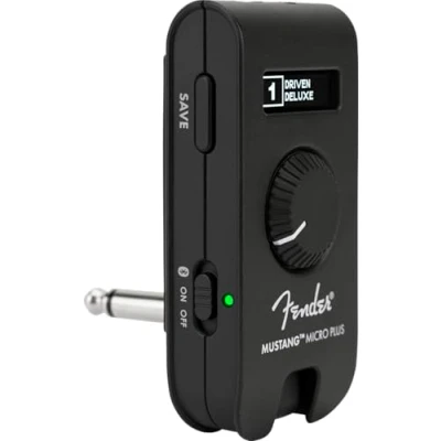 Abbildung von Fender Mustang Micro Plus Gitarrenverstärker, Ultimativer Persönlicher Kopfhörerverstärker mit 25 Verstärkermodellen, Effekten, Bluetooth und 100 Presets, USB Wiederaufladbar