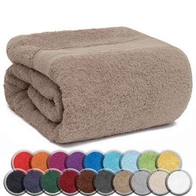 Abbildung von NatureMark SAUNATUCH/Badetuch Premium Qualität 80x200cm Sauna Handtuch 100% Baumwolle Farbe: Sand/Beige