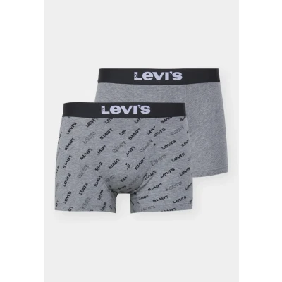 Abbildung von Levi&#039;s MEN LOGO Brief 2 PACK Panties, Herren, Größe: Small, Grey/black