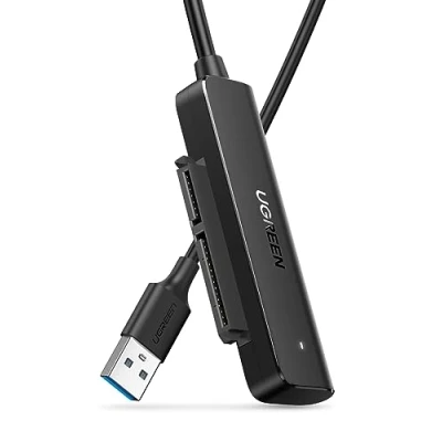 Abbildung von UGREEN USB 3.0 SATA Adapter für 2.5 Zoll SSD und HDD Festplatten auf unterstützt III UASP Ruhemodus SMART Trim usw.