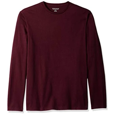 Abbildung von Amazon Essentials Herren Langärmeliges T Shirt, Schmale Passform, Burgunderrot, M