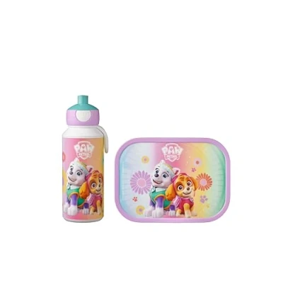 Abbildung von Mepal Lunch Set Campus für Kinder mit Pop up Trinkflasche &amp; Box die Schule oder unterwegs Spülmaschinenfest BPA frei 400 ml + 750 Paw Patrol Girls