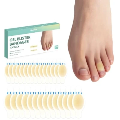 Abbildung von 30 Pcs Blasenpflaster ferse Welnove Blister Cushions Bandages for Heel, Toe &amp; Foot Pads Prevention Recovery Water Resistant Pack
