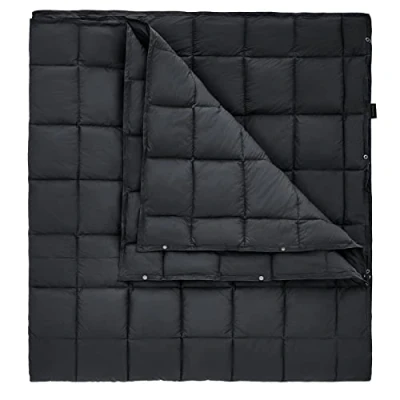 Abbildung von KingCamp Ultraleicht Reisedecke, Warme Outdoor Decke, Winddichte Camping Wasserabweisend Kompakt kleines packmaß für unterwegs Picknick Reisen zu Hause 200x 144 cm Schwarz