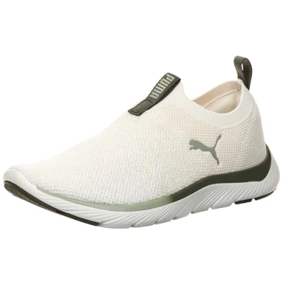 Abbildung von PUMA Damen Softride Remi Slip on Knit WN&#039;s Straßen Laufschuh, Warmweiß dunkel Loden Lux Army, 40 EU
