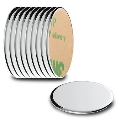 Abbildung von ECENCE Neodym Magnete 10 Stck. runde Klebe selbstklebend 22x1mm hochwertige NiCuNi Beschichtung Scheibenmagnete