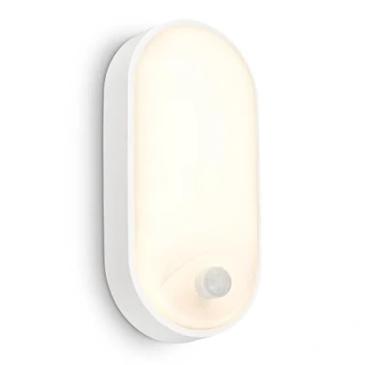 Abbildung von BRILONER LED Wandlampe Aussen IP65 mit Bewegungsmelder, bis 6m Reichweite, 100 Grad Erfassung, Aussenlampe, Wandleuchte aussen, Strahler außen, Außenbeleuchtung, 22x10,5x6 cm, Weiß