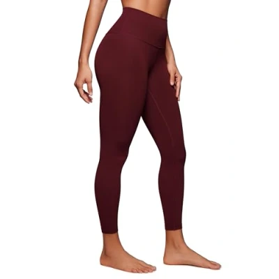 Abbildung von CRZ Yoga Butterluxe Damen High Waist Sport Leggings Blickdicht Leggins Sporthose Workout Gym Yogahose 64cm Roter Merlot 34