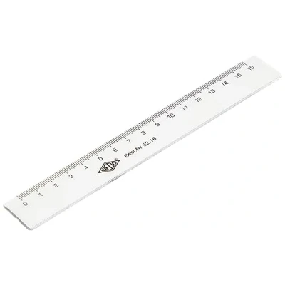 Abbildung von Wedo 5216 Lineal 16 cm, Tuschkante, geprägte Zentimeter Einteilung, Kunststoff, transparent