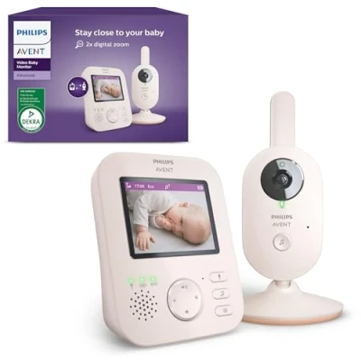 Abbildung von PHILIPS Avent Babyphone mit Kamera Advanced DEKRA Zertifiziert privat und sicher 2.8&quot; Display, x2 Zoom, Infrarot Nachtsicht, Schlafliedern (Model SCD881/26)