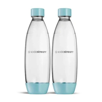 Abbildung von Sodastream, 2 einzelne spülmaschinenfeste Flaschen für Wassersprudler Duo, Terra, E Art, Gaia, hellblau