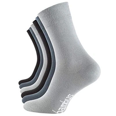 Abbildung von Vincent Creation 6 Paar Bambus Socken, Unisex Bambussocken für Damen und Herren, Handgekettelte Spitze (43 46, Assorted (Grau, Stargazer, Schwarz))