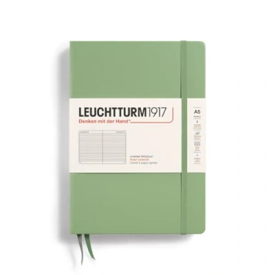 Abbildung von LEUCHTTURM1917 361582 Notizbuch Medium (A5), Hardcover, 251 nummerierte Seiten, Salbei, liniert