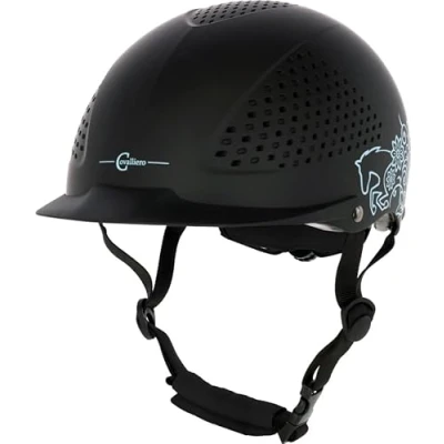 Abbildung von Covalliero 3230155 Reithelm Beauty 2.0, 4 Punkt Befestigung, Schwarz, 52 54 cm