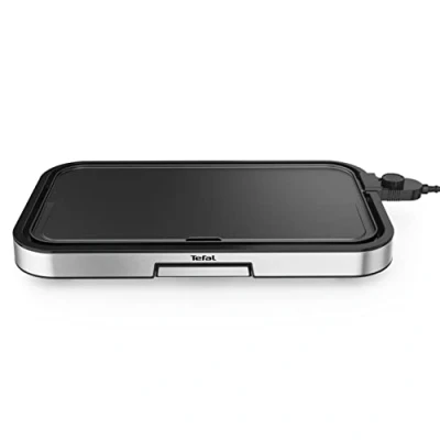 Abbildung von Tefal CB631D Giant Plancha Grill 12 Personen, XXL Grillfläche, Antihaftbeschichtung, regelbarer Thermostat, ölfrei, gesundes Kochen, leicht zu reinigen, 2300 W, Edelstahl
