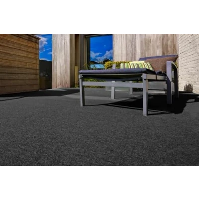 Abbildung von andiamo Kunstrasen Outdoor wasserdurchlässig, Rasenteppich wetterfest, Drainage Noppen, UV beständig, für Balkon und Garten, Farbe:Anthrazit, Größe:133 x 300 cm