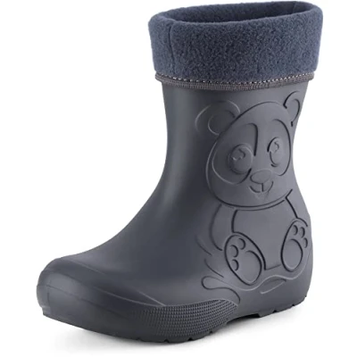 Abbildung von Ladeheid Eva Kinder Jungen Mädchen Gummistiefel Regenschuhe gefüttert LA CA 11 (Metallisches Blau 2, 24/25 EU)