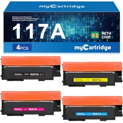 Abbildung von MYCARTRIDGE Kompatibel für HP 117A Toner Set Ersatz Color Laser MFP 178nwg 179fwg 178nw 150nw 179fnw 150a W2070A W2071A W2072A W2073A 4er Pack