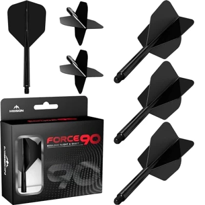 Abbildung von Mission Force 90 Black NO6 Dart Flights Medium