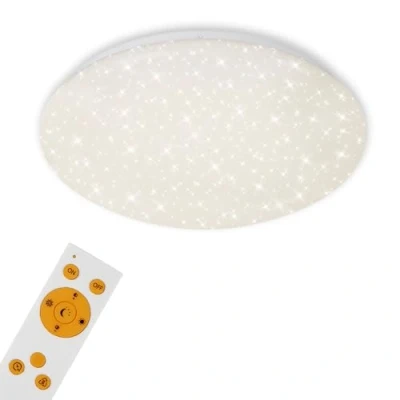 Abbildung von BRILONER LED Deckenlampe mit Sternenhimmel, Fernbedienung, einstellbar von warmweiß bis kaltweiß, Lampe, Deckenleuchte, Wohnzimmerlampe, Schlafzimmerlampe, Kinderzimmerlampe, 38x6,5 cm, Weiß