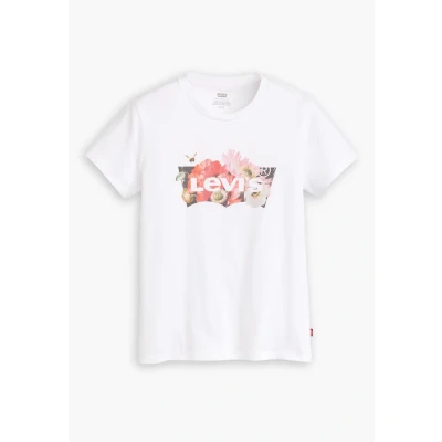 Abbildung von Levi&#039;s Damen The Perfect Tee T Shirt, FLORAL BW Fill Bright White, L